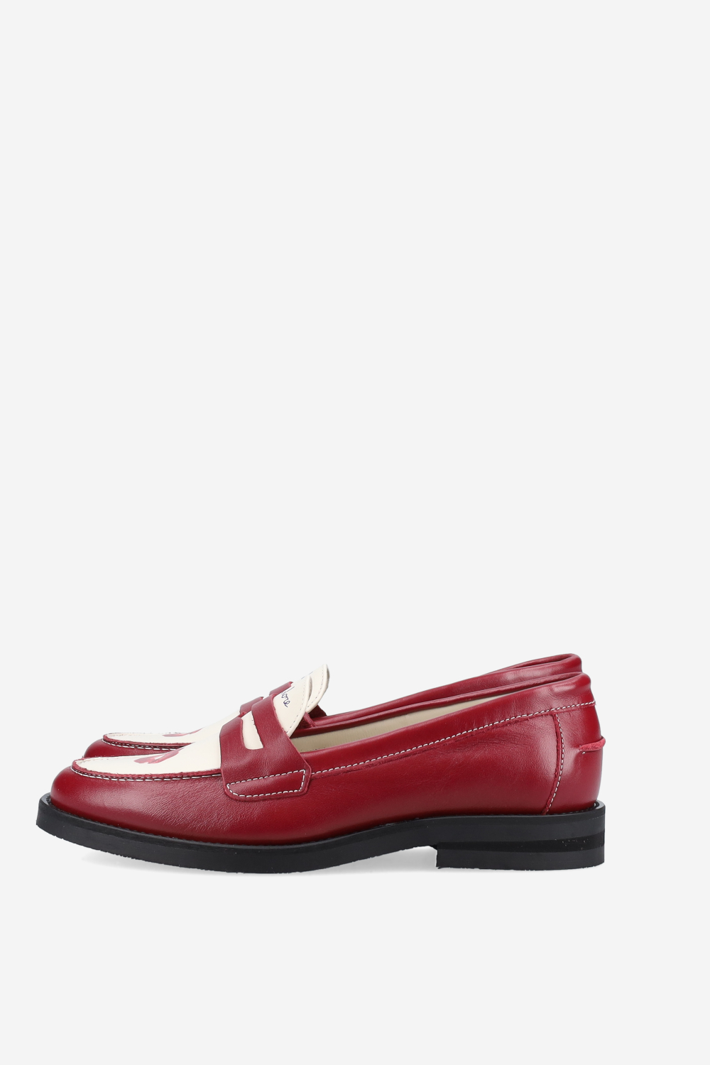 Wilde red kiss leather penny loafers