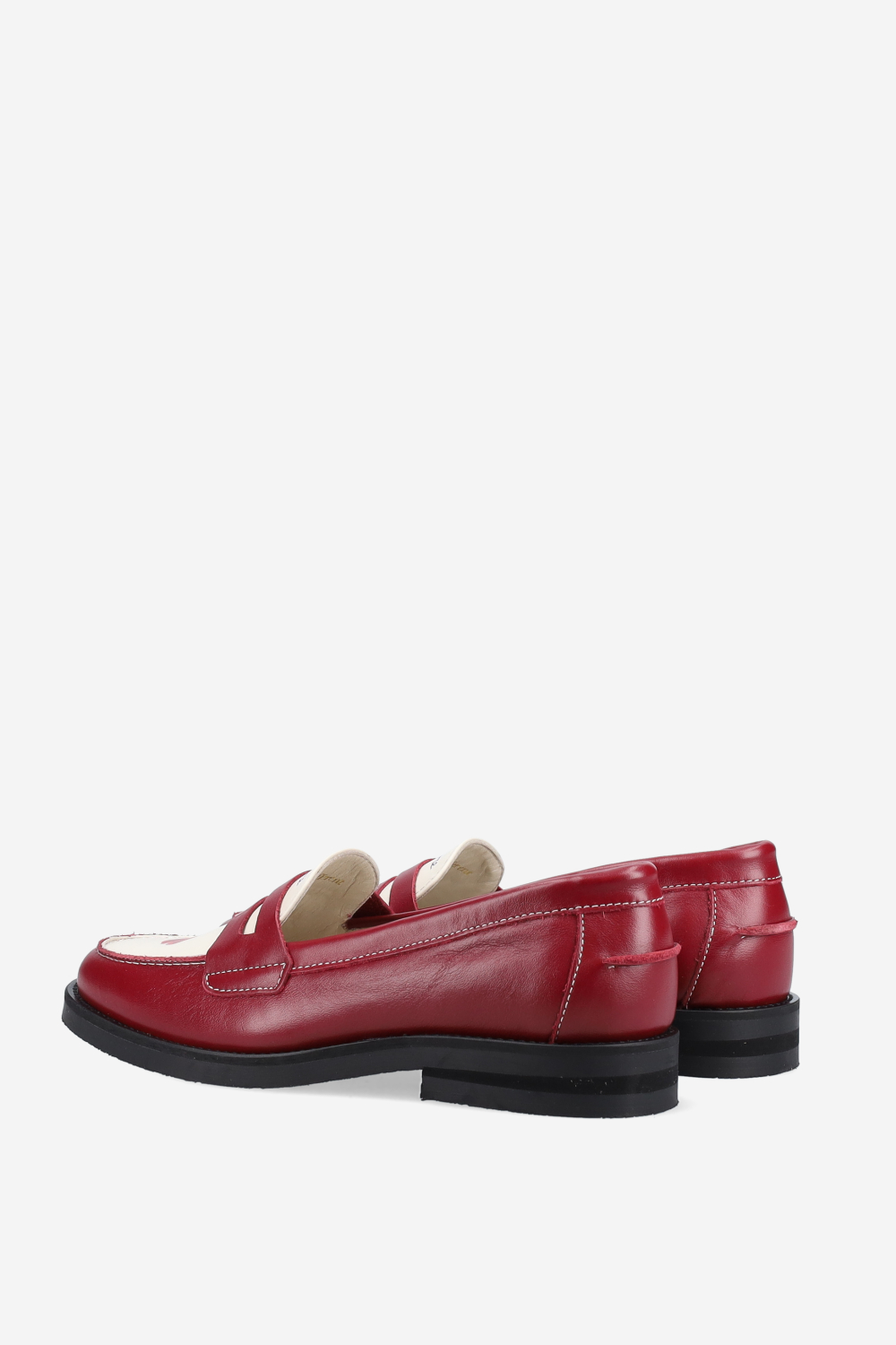 Wilde red kiss leather penny loafers