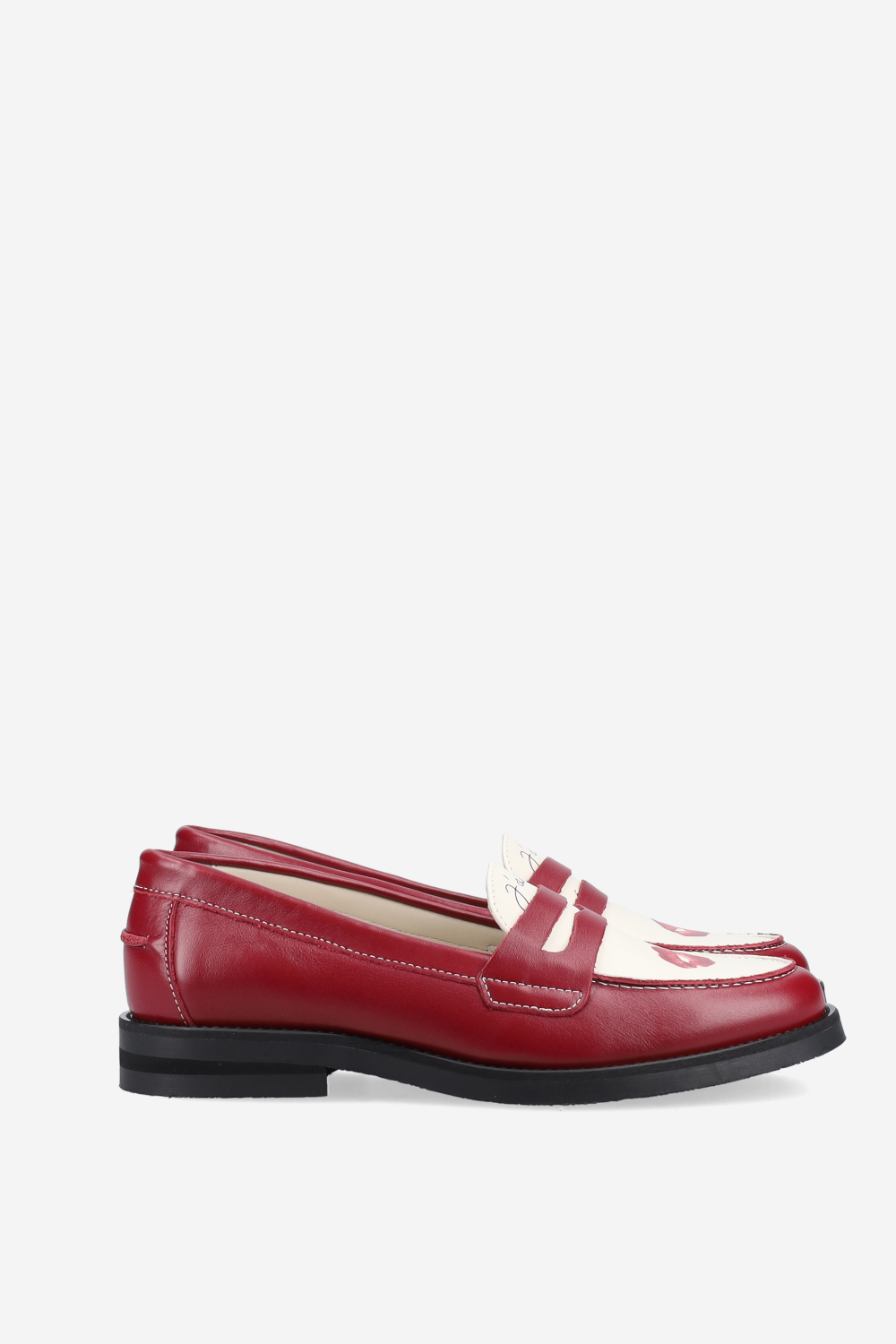 Wilde red kiss leather penny loafers