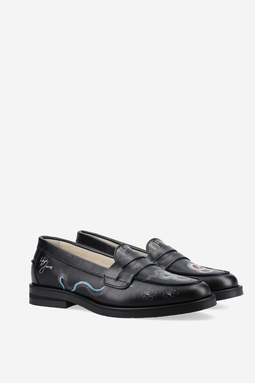 Wilde pleasant dreams snake leather penny loafers
