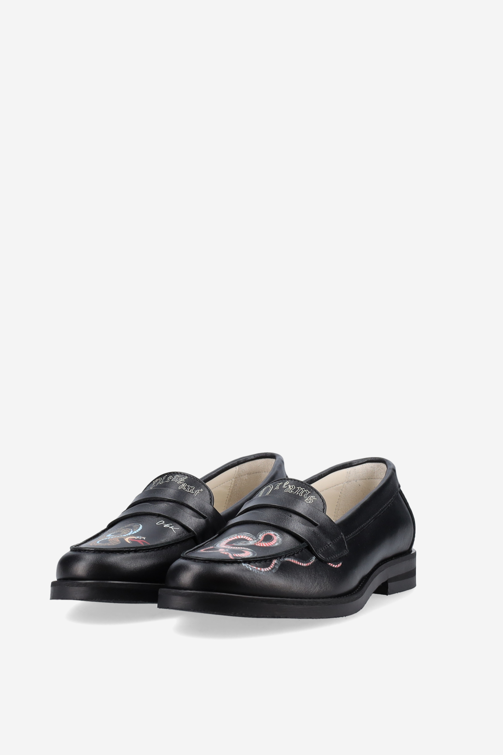 Wilde pleasant dreams snake leather penny loafers