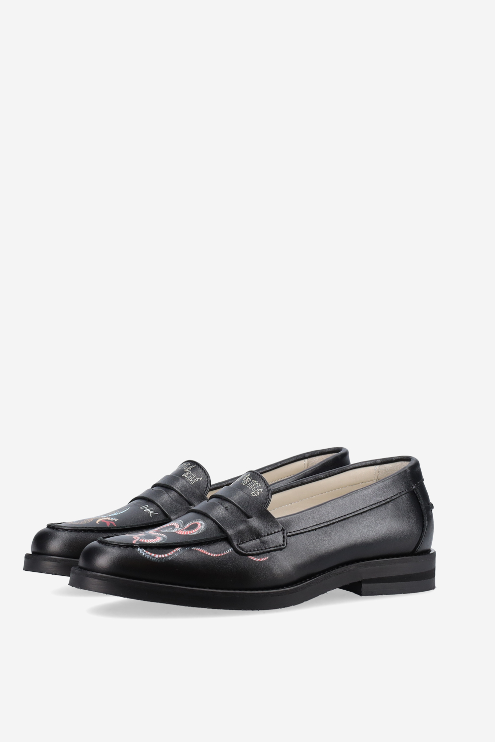 Wilde pleasant dreams snake leather penny loafers