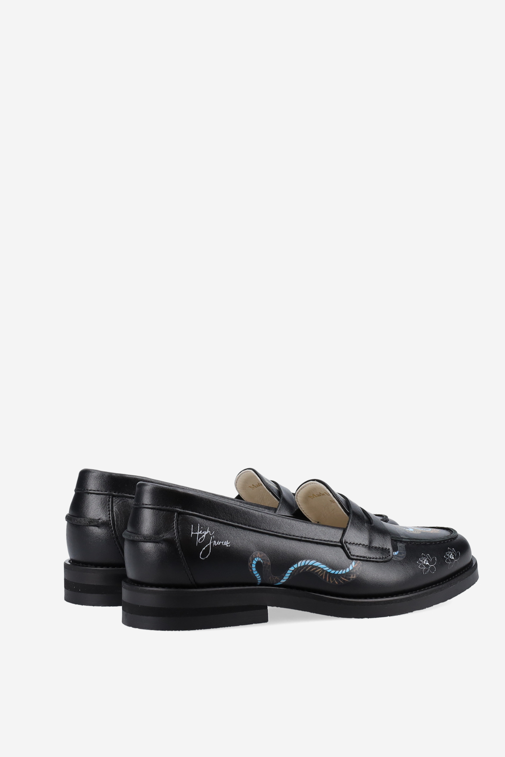 Wilde pleasant dreams snake leather penny loafers