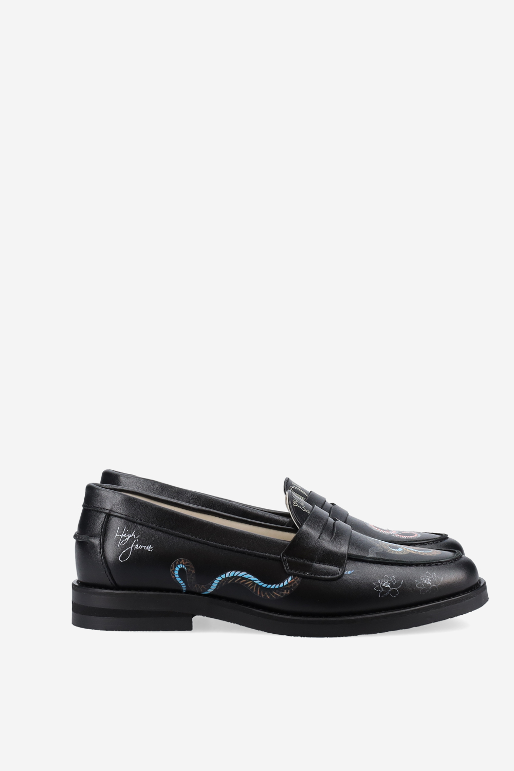 Wilde pleasant dreams snake leather penny loafers