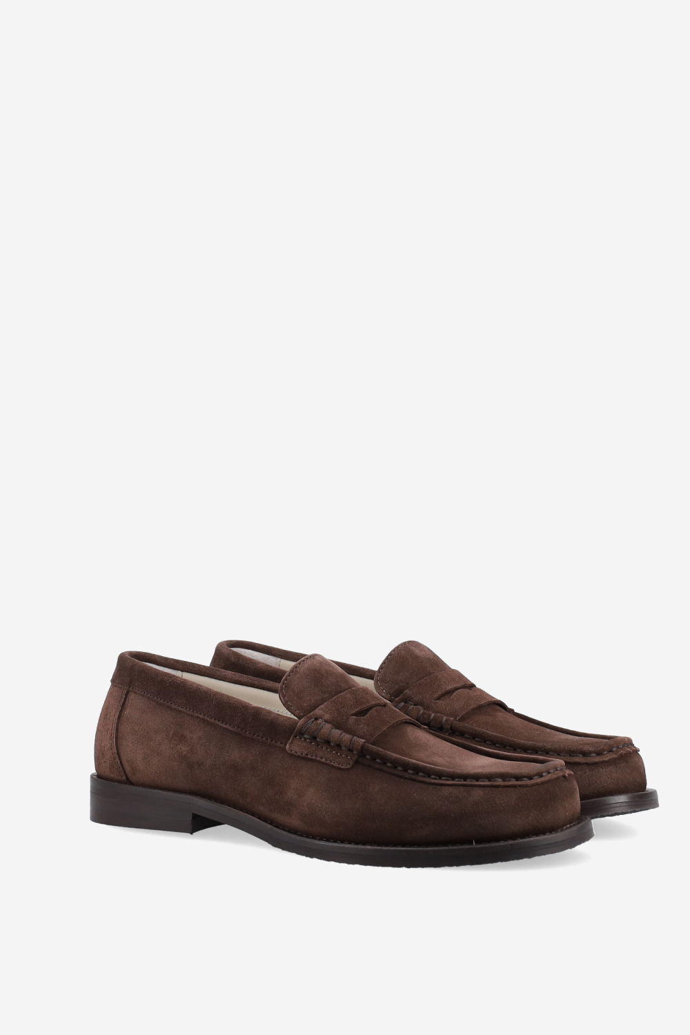 Willis chocolate suede penny loafers