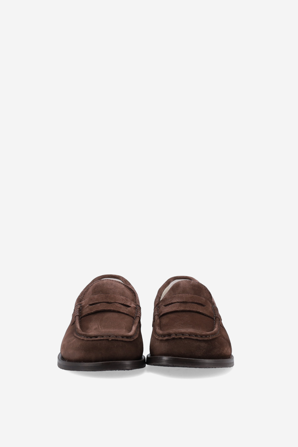 Willis chocolate suede penny loafers