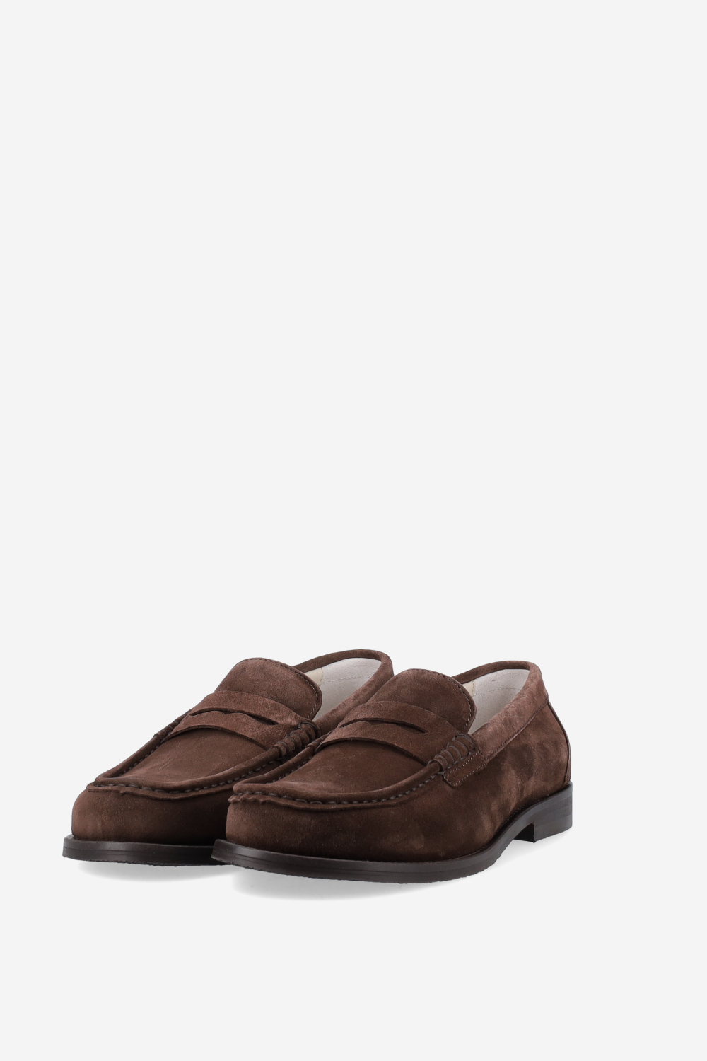 Willis chocolate suede penny loafers