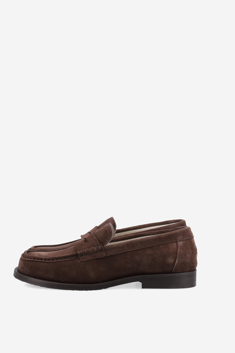 Willis chocolate suede penny loafers