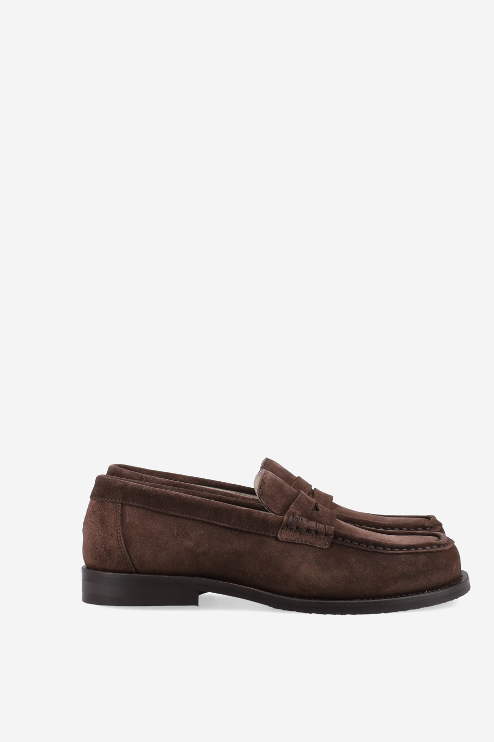 Willis chocolate suede penny loafers