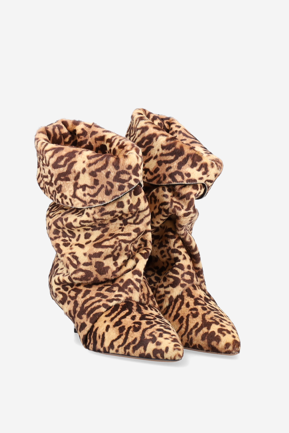 Edrik fold-over pony-hair boots