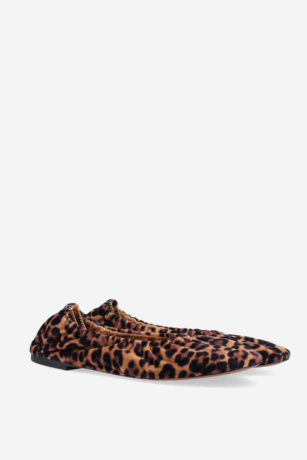 Leopard printed velvet ballerinas