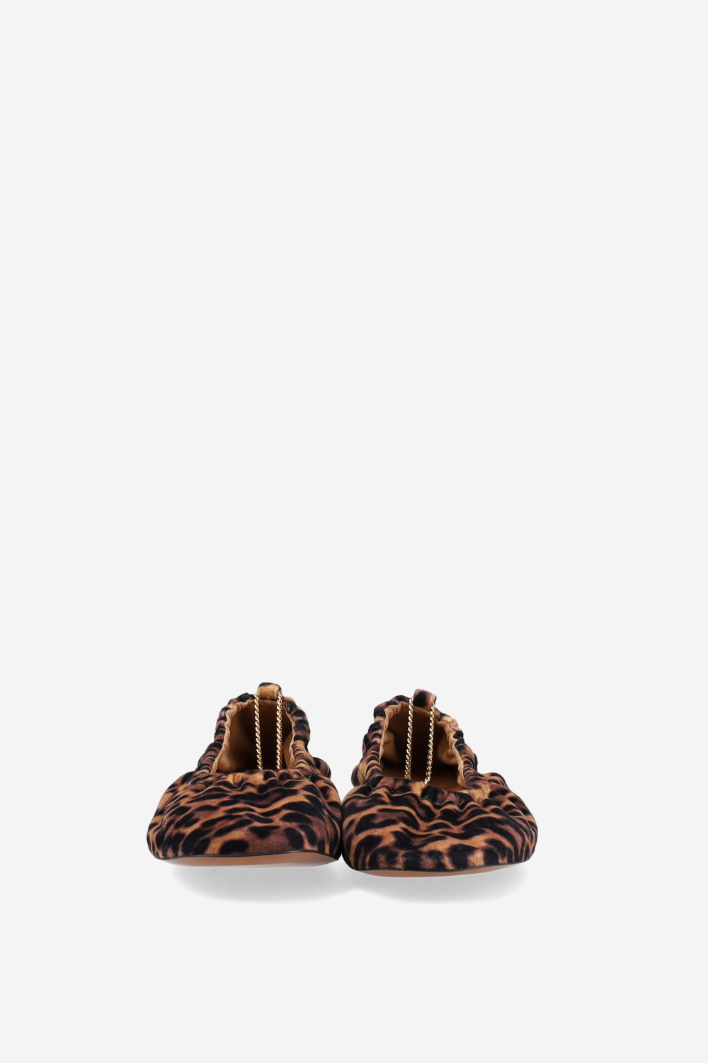 Leopard printed velvet ballerinas