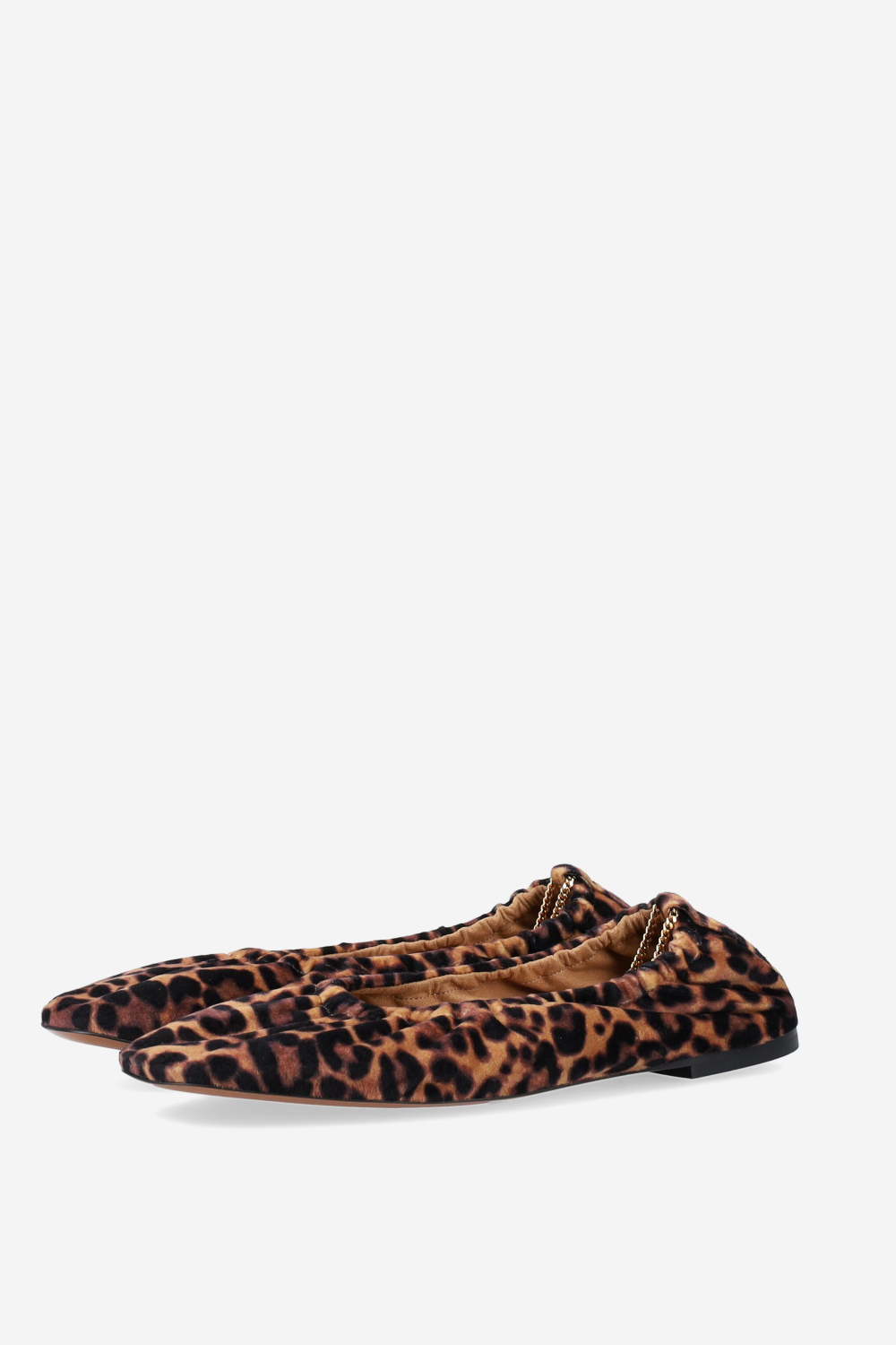 Leopard printed velvet ballerinas