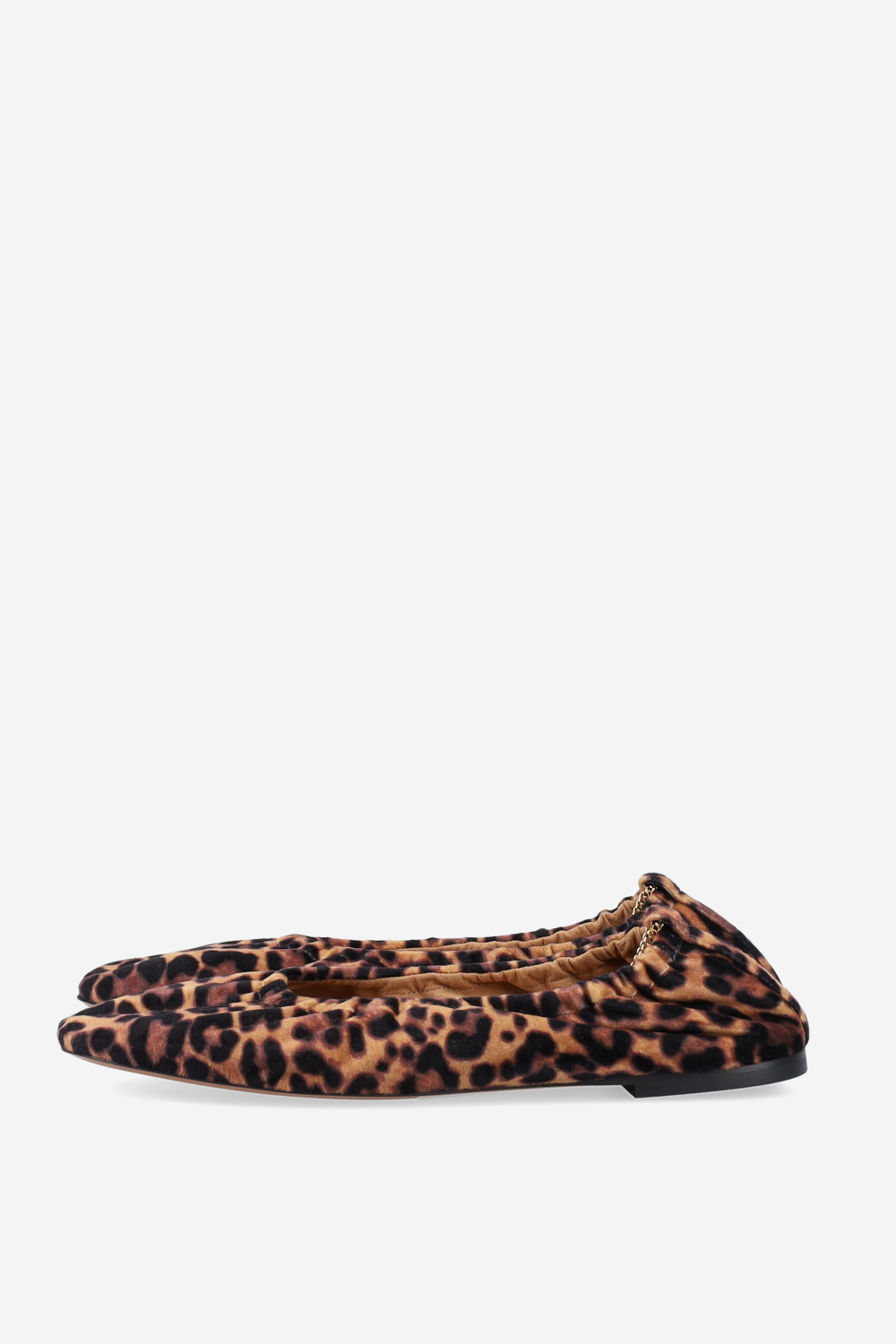 Leopard printed velvet ballerinas