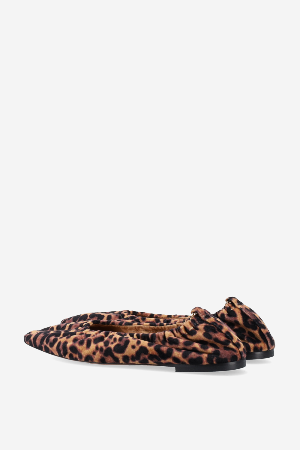 Leopard printed velvet ballerinas