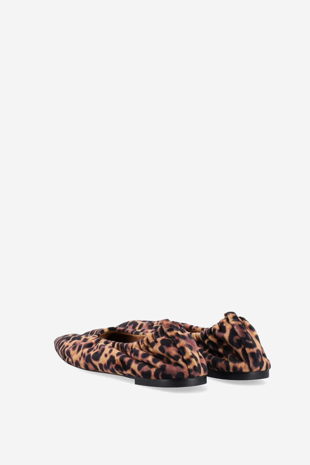 Leopard printed velvet ballerinas