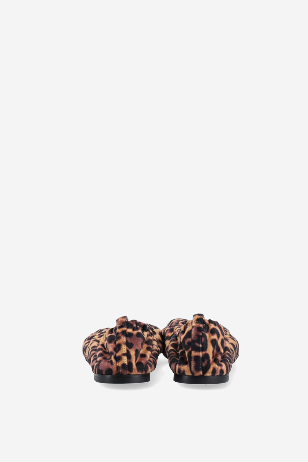 Leopard printed velvet ballerinas