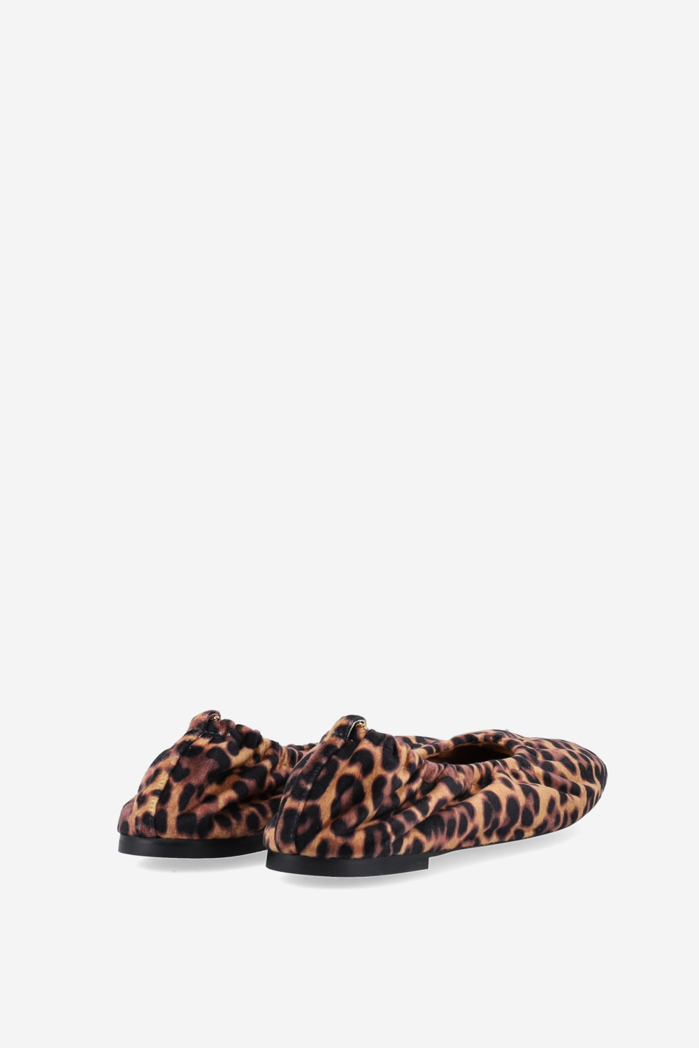 Leopard printed velvet ballerinas