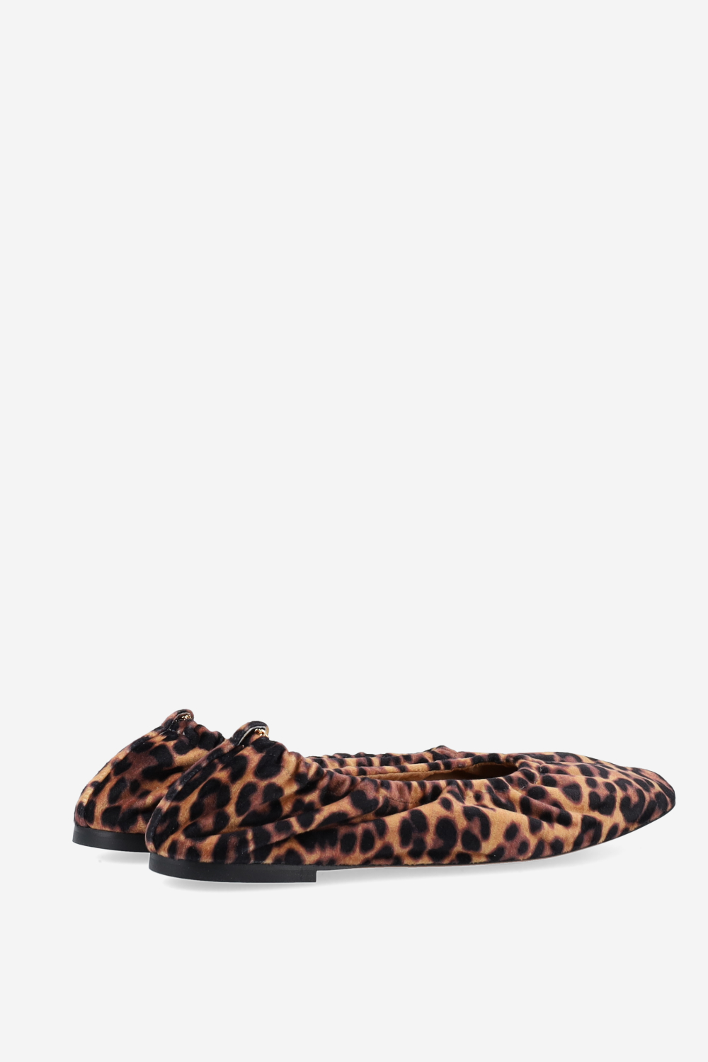 Leopard printed velvet ballerinas