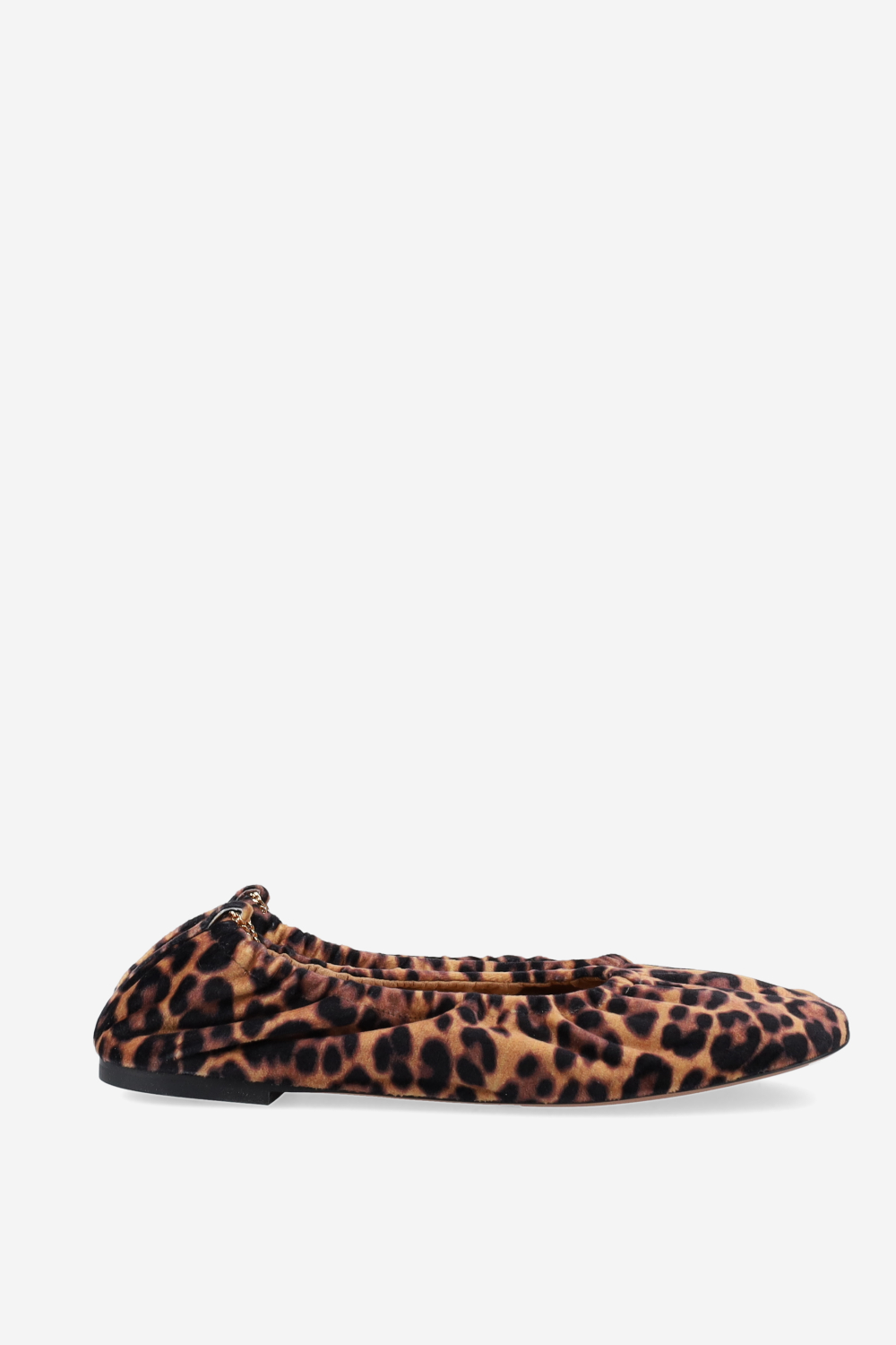 Leopard printed velvet ballerinas
